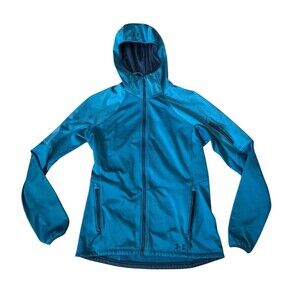 Under Armour Women's Small Fitted Blue Full Zip Lightweight Hooded Jacket